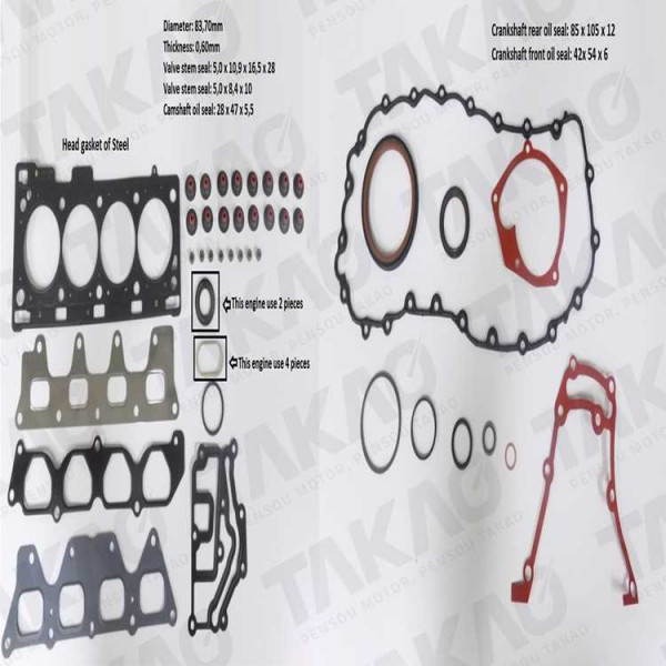 Junta Completa c/ Retentores (JG) - Renault 2.0L 16V F4RF4 Duster Oroch Hi Flex