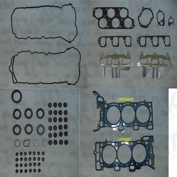 Junta Completa s/ Retentor Traseiro (JG) - Opel/GM 3.6L 24V V6 DOHC Captiva, Omega Trailblazer