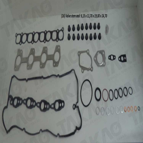 Junta Superior s/ Cabeçote c/ Retentores (JG) - Hyundai/Kia 2.5L 16V DOHC D4CB Hr, Bongo, K2500 Diesel