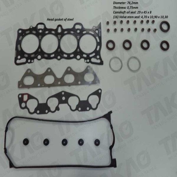 Junta Superior c/ Retentor (JG) - Honda 1.6L 16V SOHC D16Z6 Civic  92 até 97 Gasolina