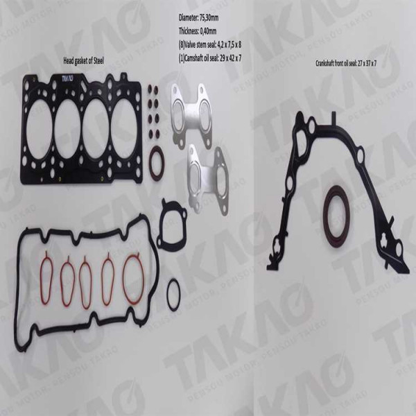 Junta Completa s/ Retentor Traseiro (JG) - Fiat  1.0L 8V SOHC Fire Palio, Uno (Economi) Flex
