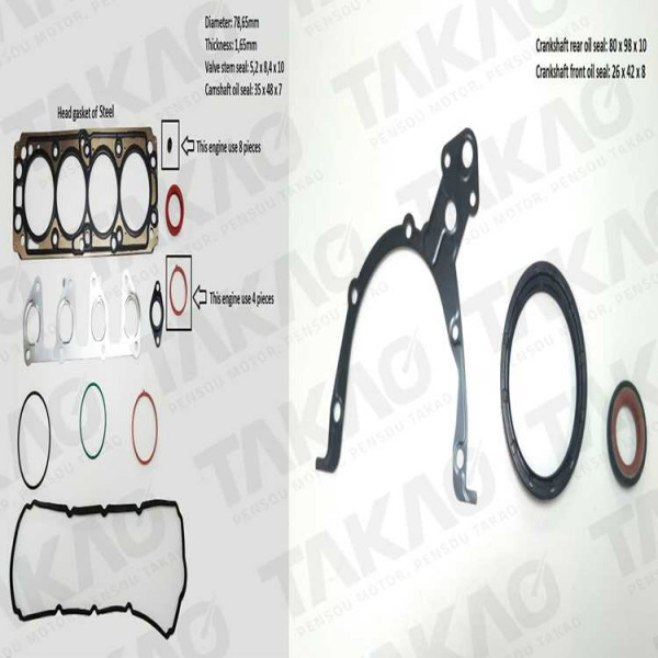 Junta Completa c/ Retentores (JG)-1.4L 8V Prisma,Montana