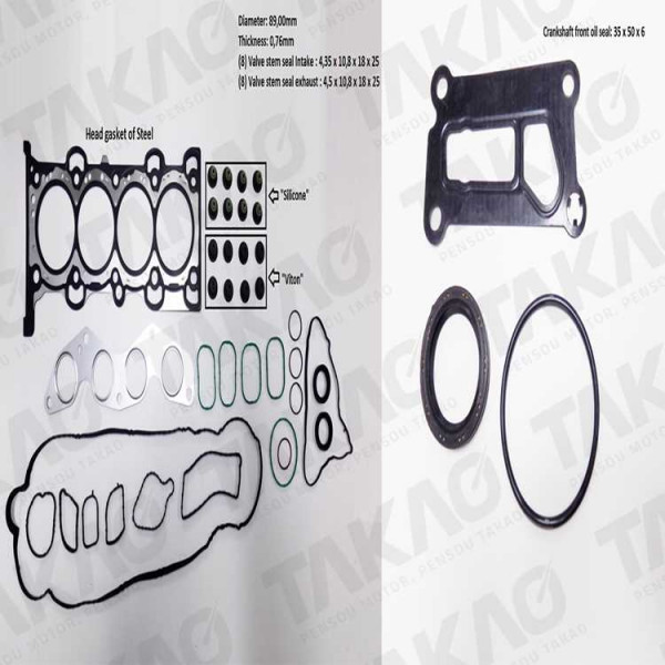 Junta Completa c/ Retentores (JG) - Ford 2.0L 16V DOHC Novo Focus Flex