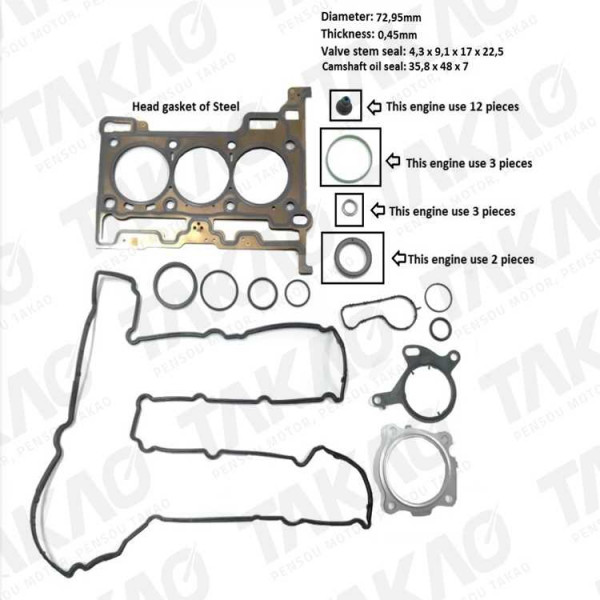 Junta Superior c/ Retentor (JG) - Ford 1.0L 12V L3 New Fiesta