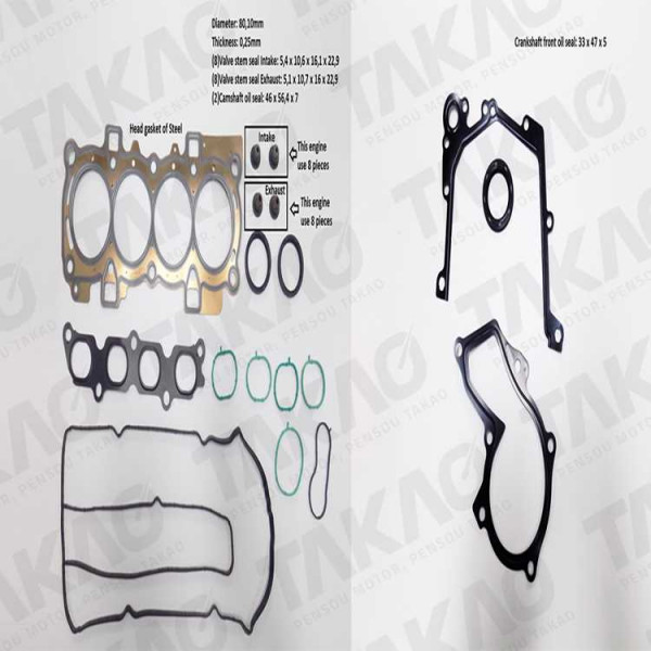 Junta Superior c/ Retentor (JG) - Ford 1.6L 8V L4 SOHC Zetec Rocam Flex/Gasolina